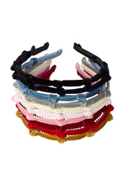 Rosebud Headband - Blue Denim Velvet - PROJECT 6, modest fashion