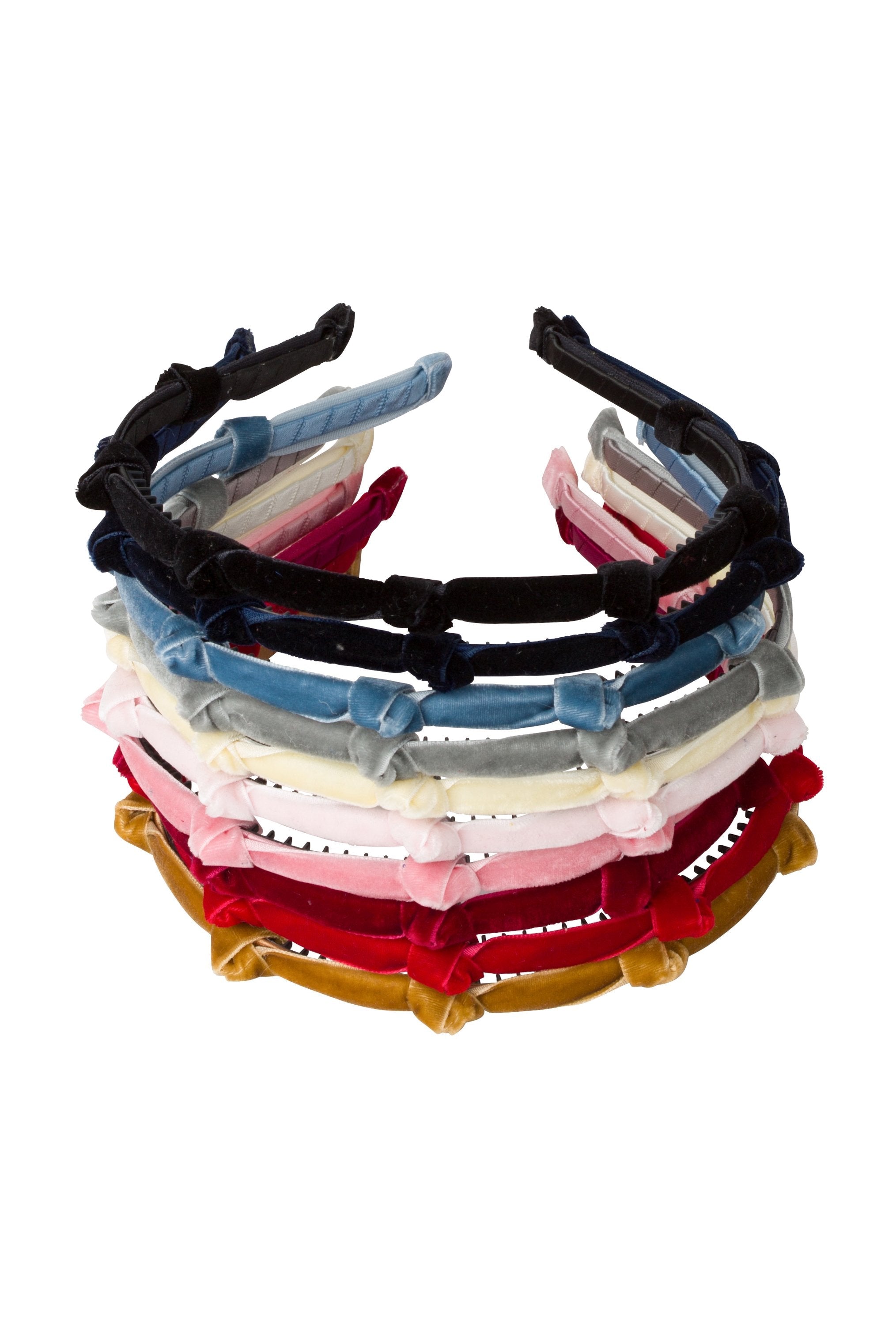 Rosebud Headband - Blue Denim Velvet - PROJECT 6, modest fashion