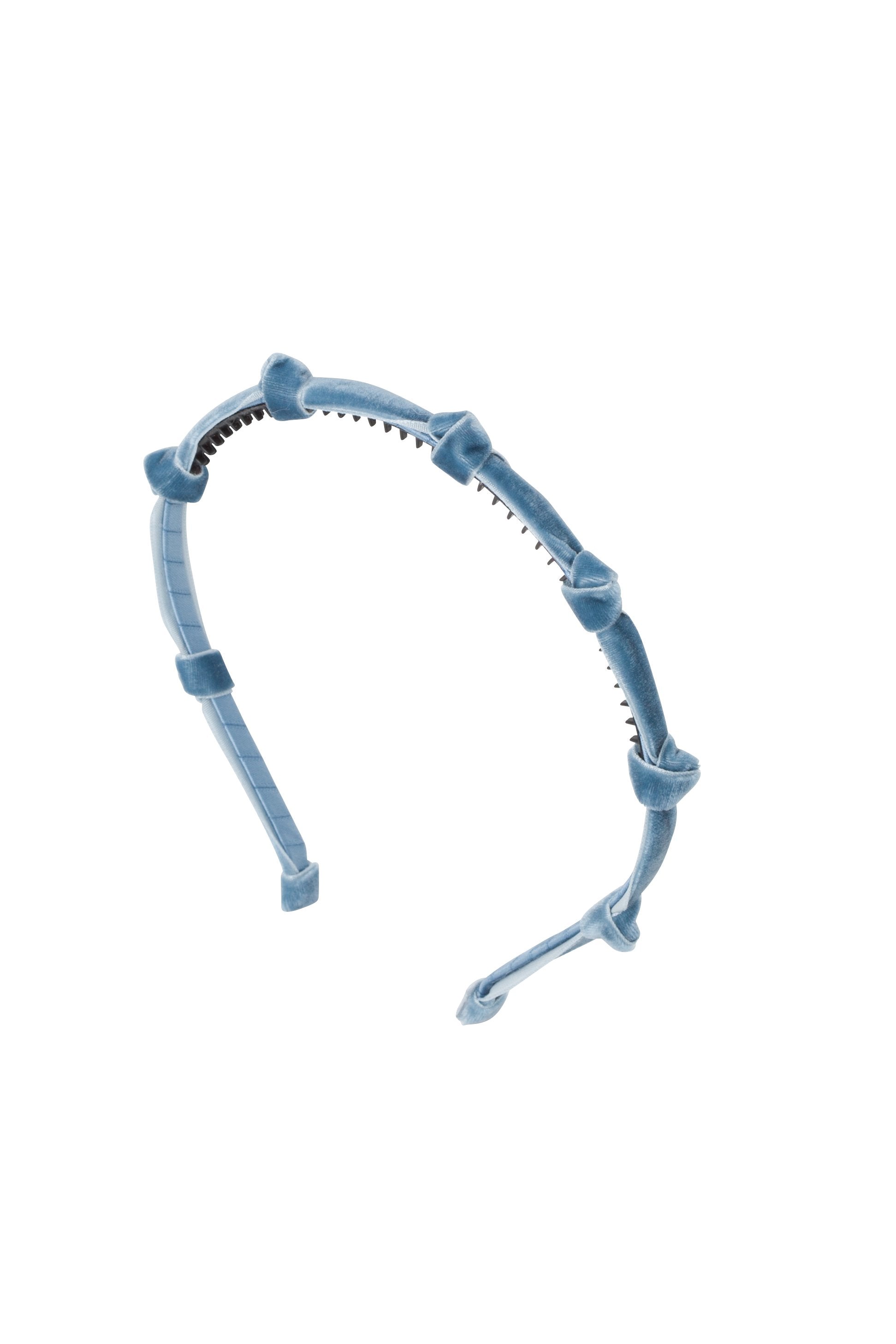 Rosebud Headband - Blue Denim Velvet - PROJECT 6, modest fashion