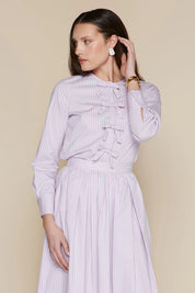 Moorea Blouse in Blush Stripe