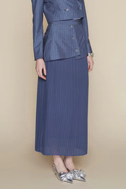Lanai Skirt in Indigo Pinstripe