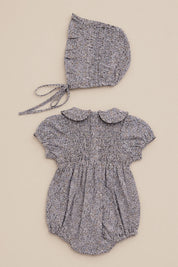 Whitmore Romper + Bonnet in Lilac Floral