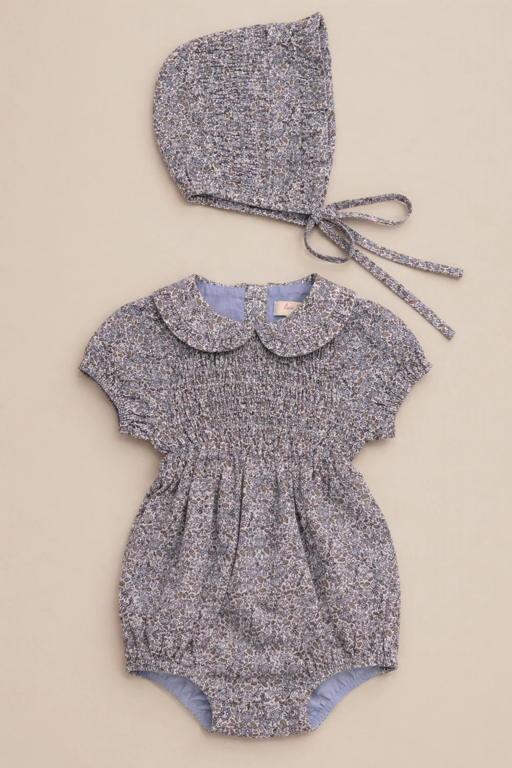 Whitmore Romper + Bonnet in Lilac Floral