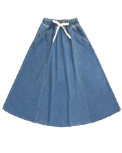 Denim Twill Drawstring Skirt