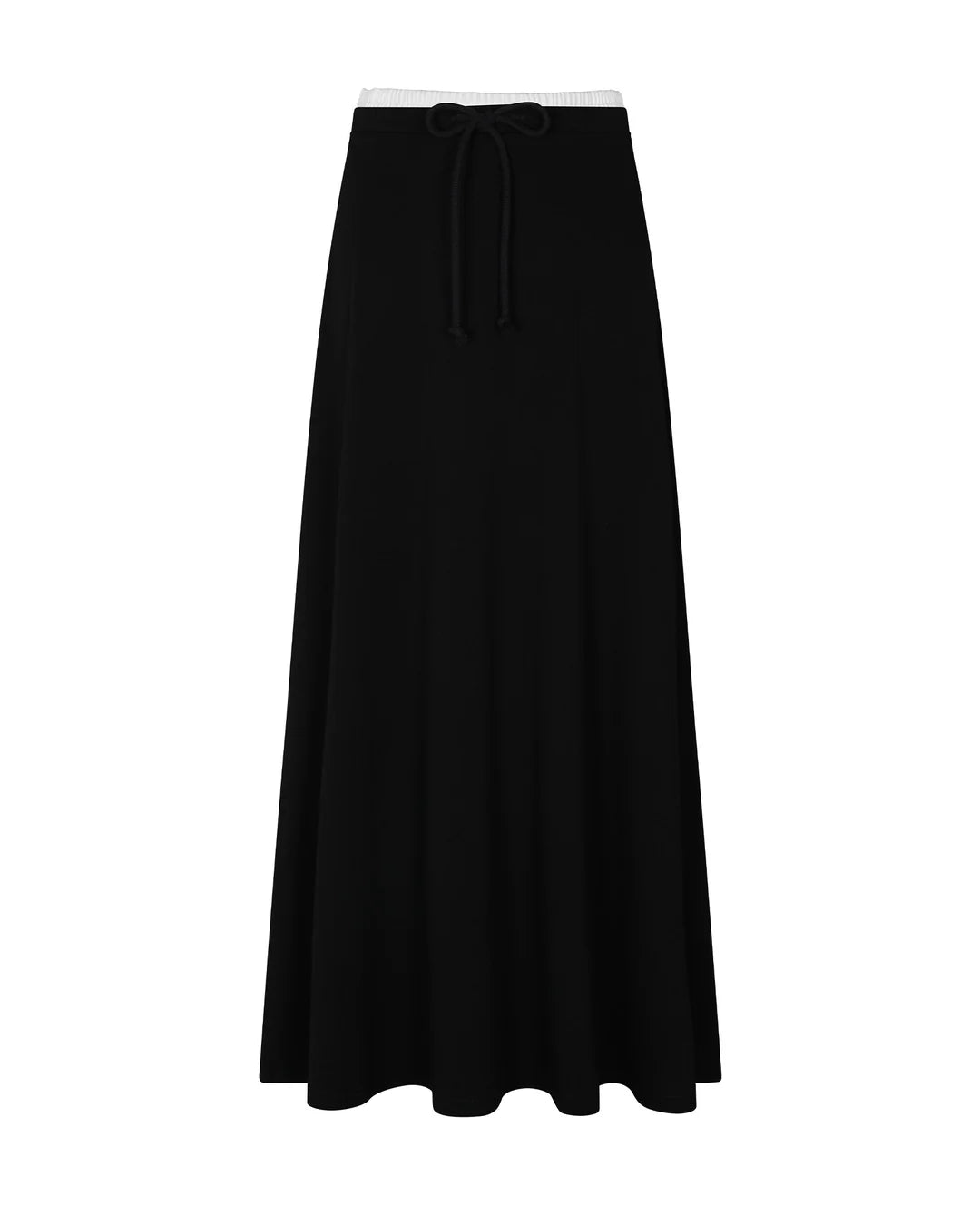 Contrast Waist Drawstring Skirt