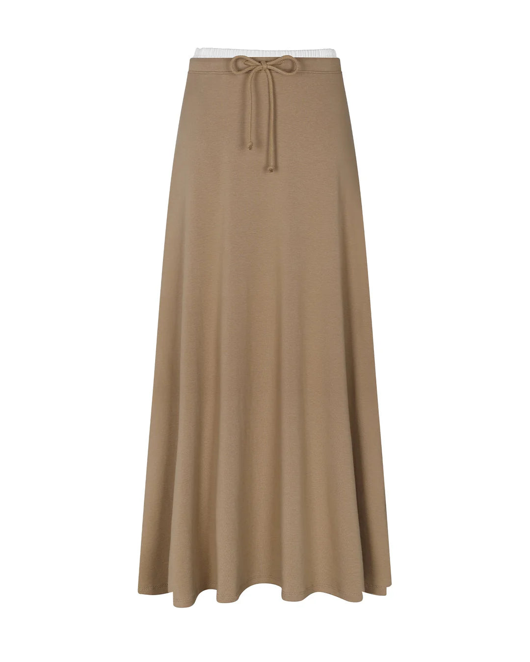 Contrast Waist Drawstring Skirt