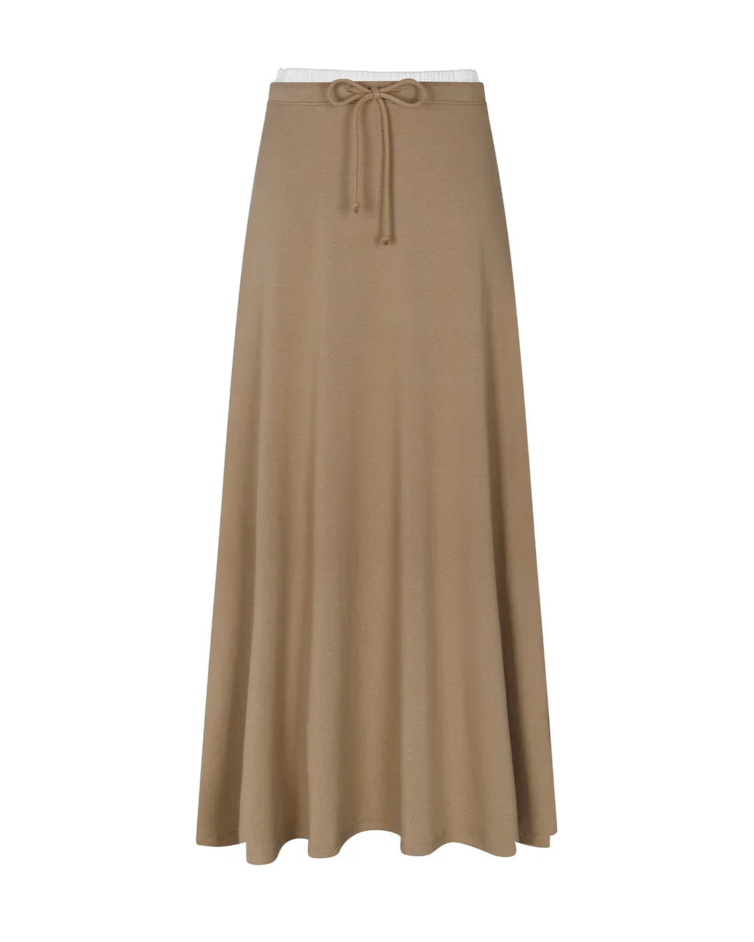 Contrast Waist Drawstring Skirt