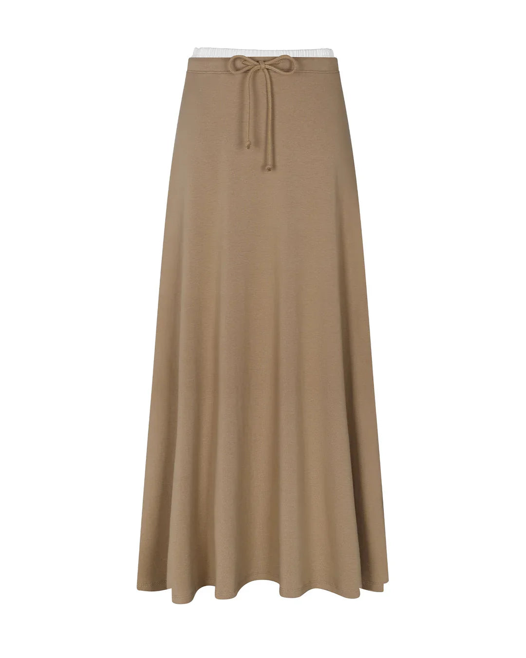 Contrast Waist Drawstring Skirt