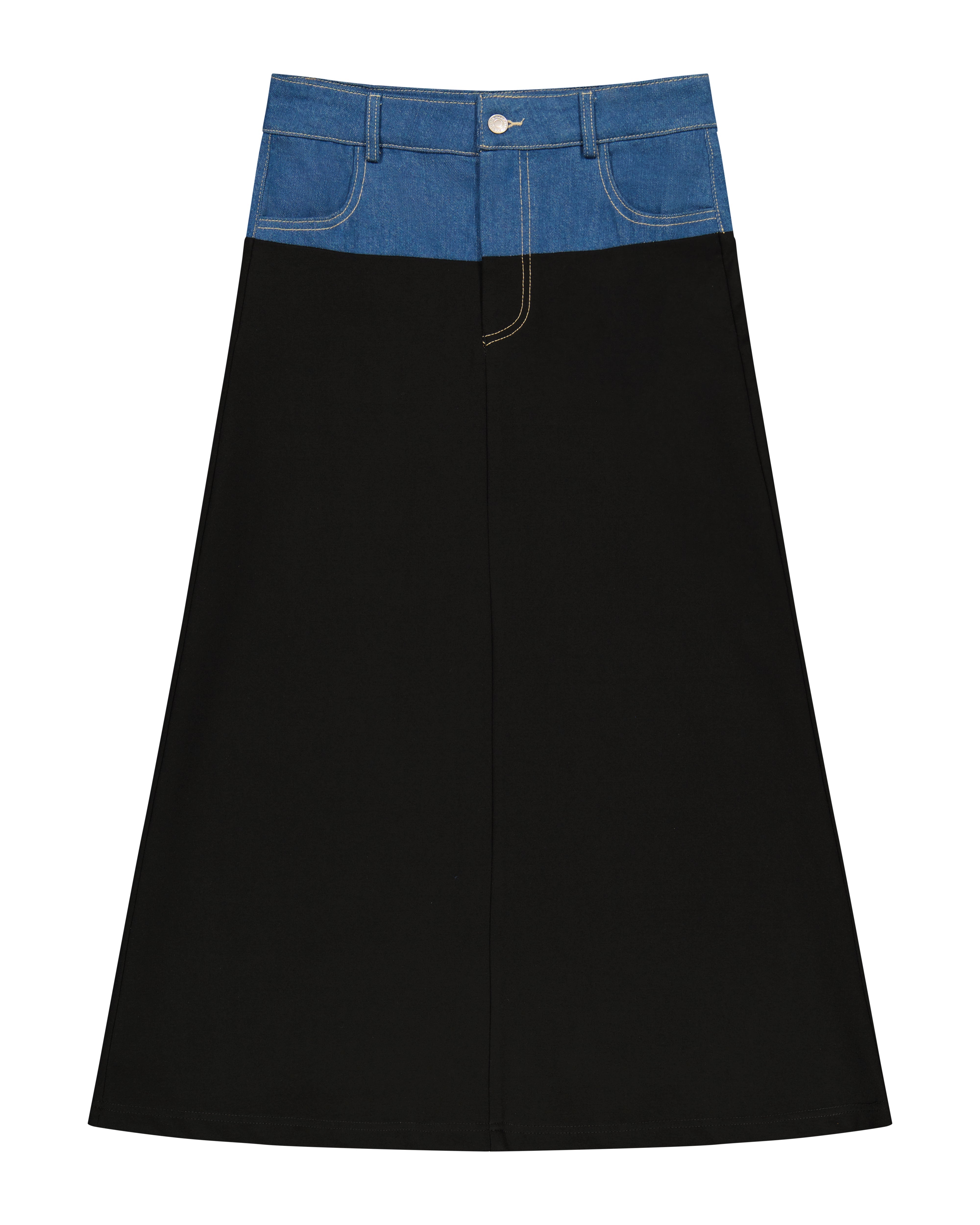 Bliss Denim Ponte Combo Skirt
