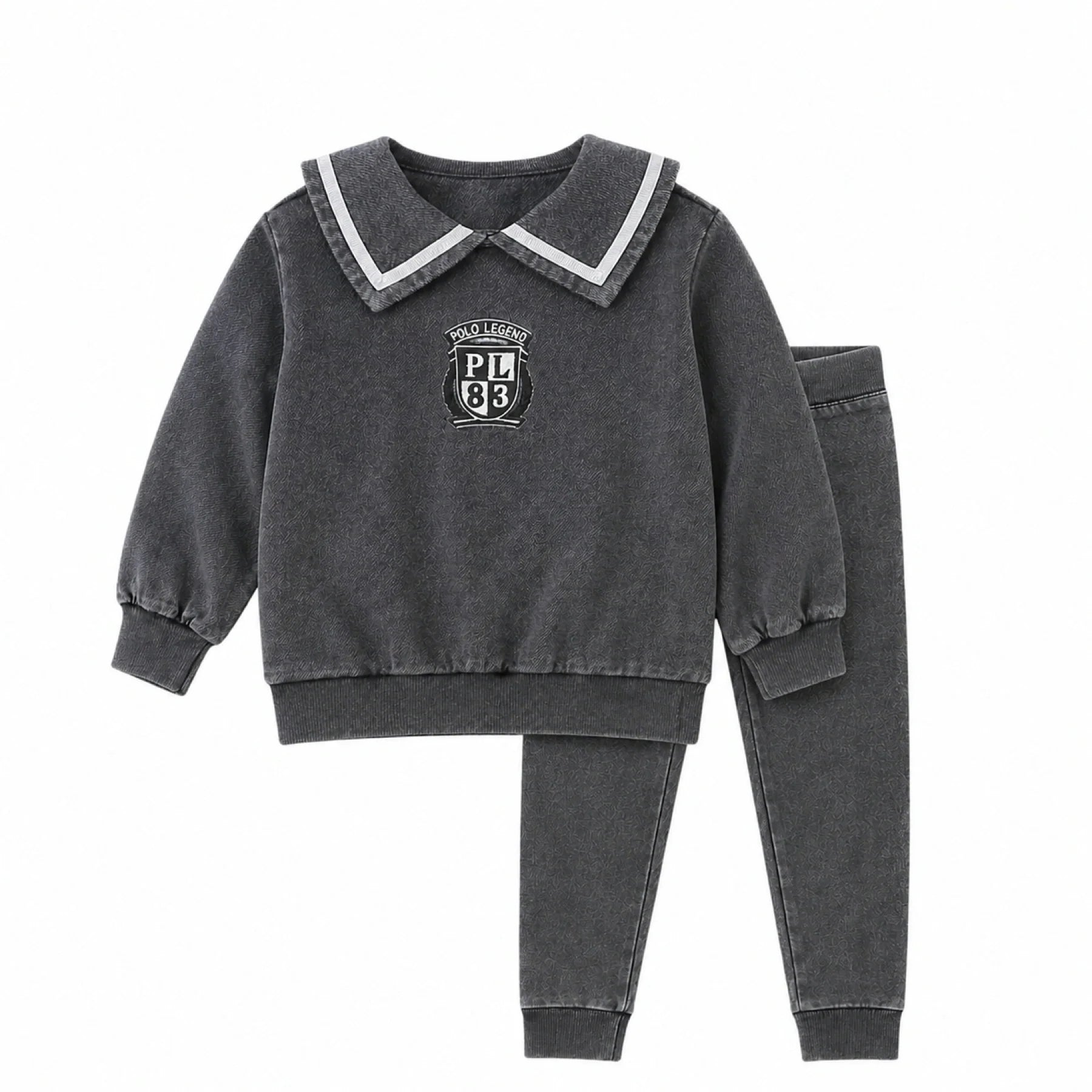 Black Wash Sweatset - Girls