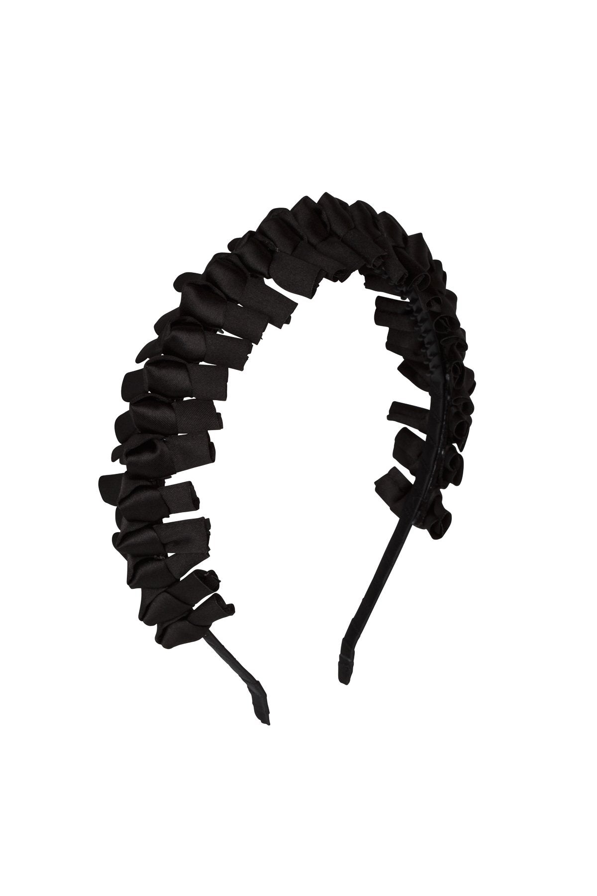 Satin Tied Headband - Black