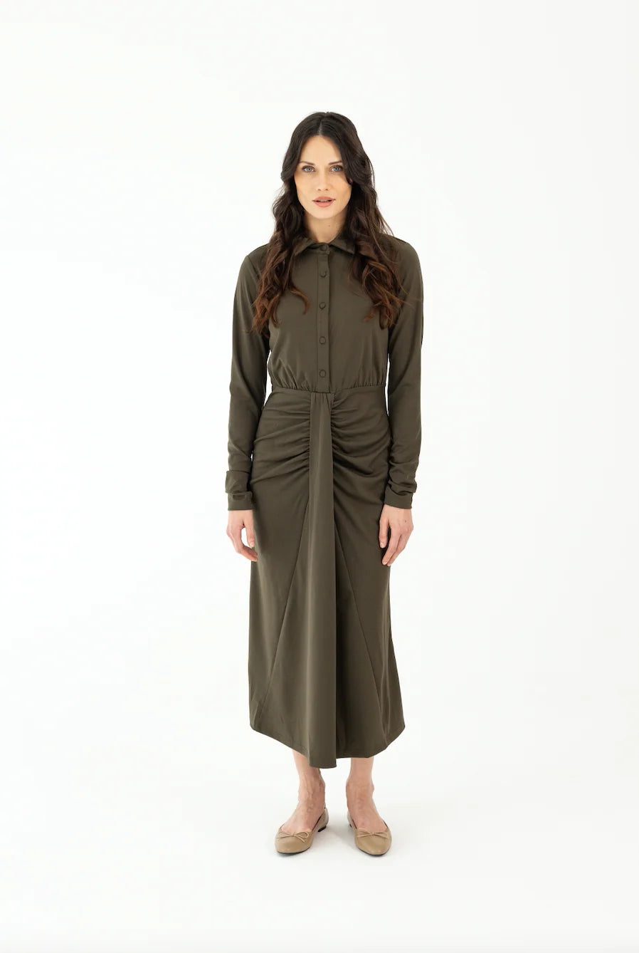 Imara Olive Dress