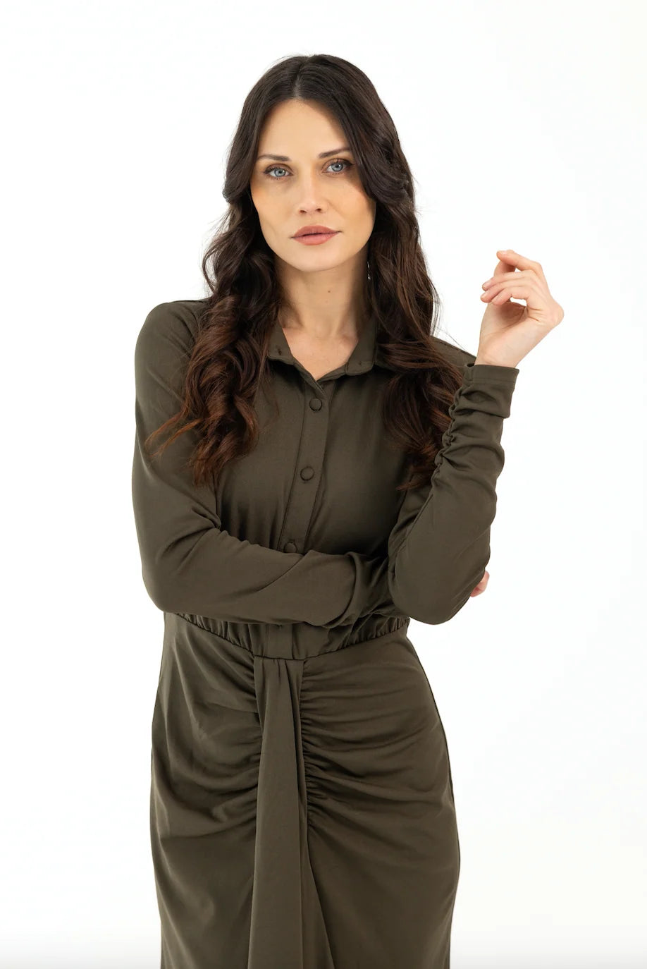 Imara Olive Dress