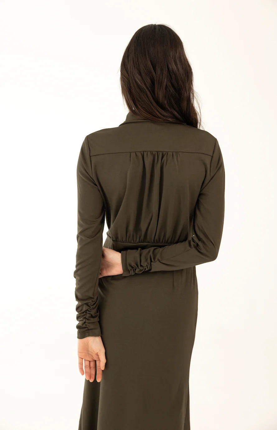 Imara Olive Dress