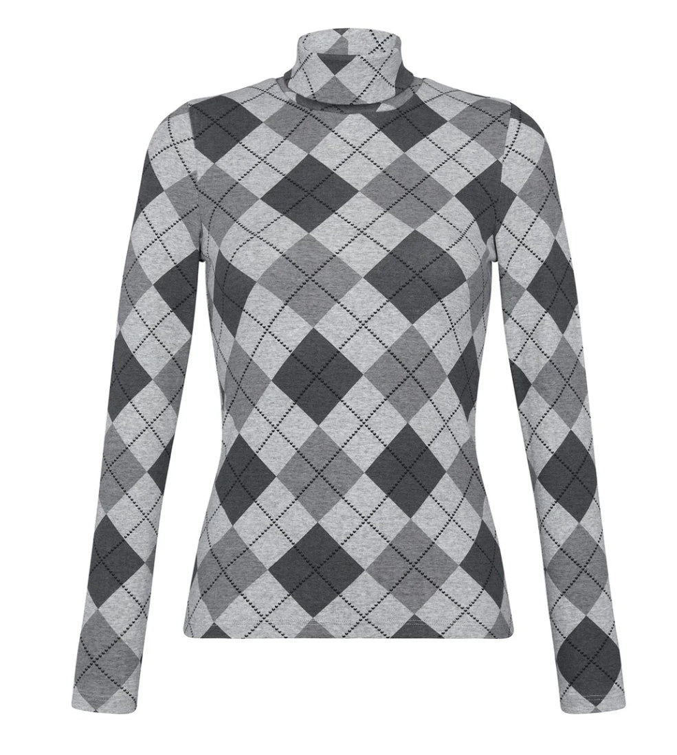 Argyle Print Tneck