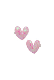 Sequinned Heart Clip Set - Pink