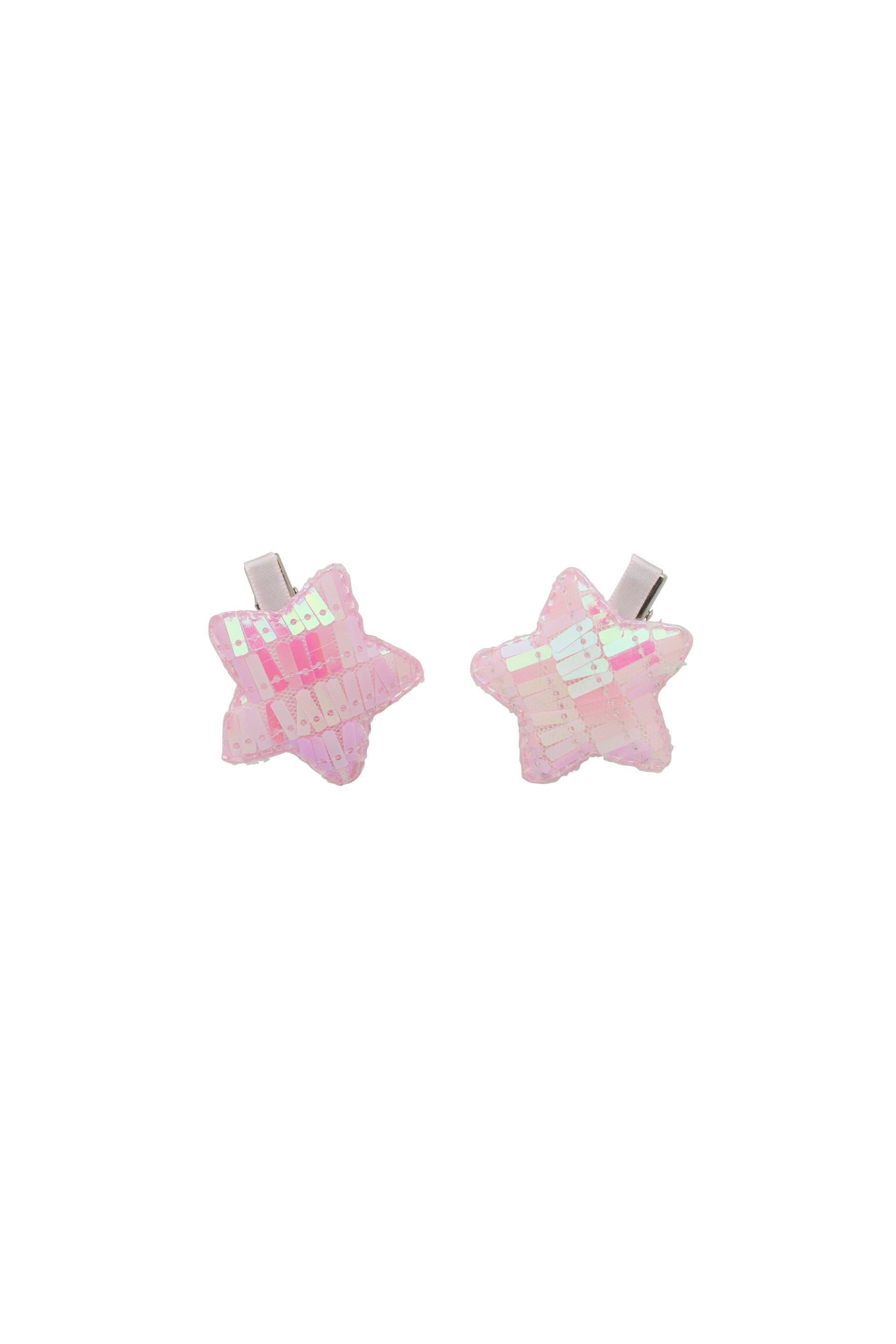Sequinned Star Clip Set - Pink