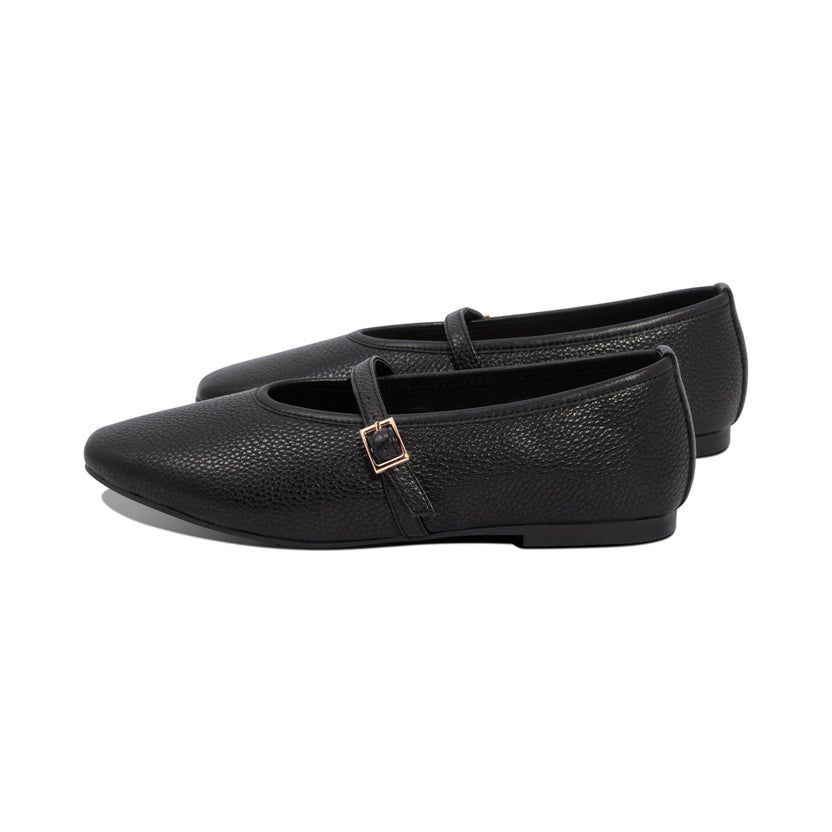 Simone Black Pebble Leather F26