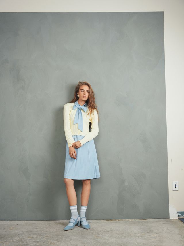 Pleated Tie Tencel Dress