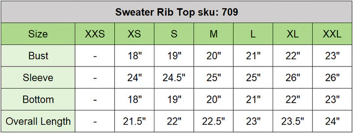 Sweater Rib Top- Teal