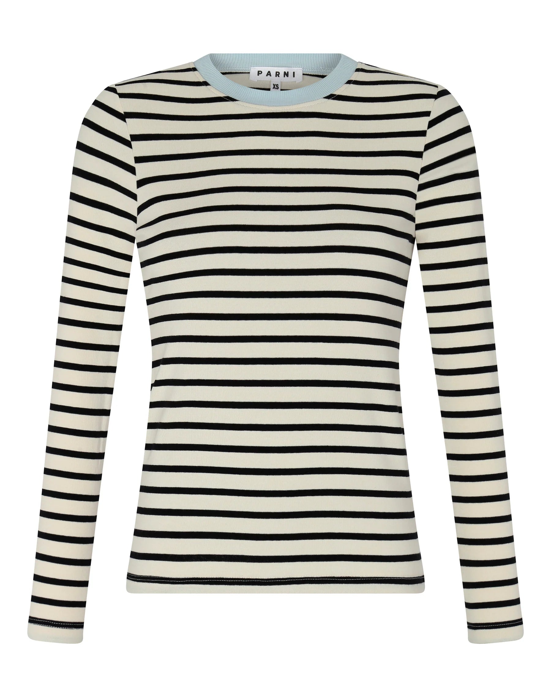 Striped Contrast Neck Tee