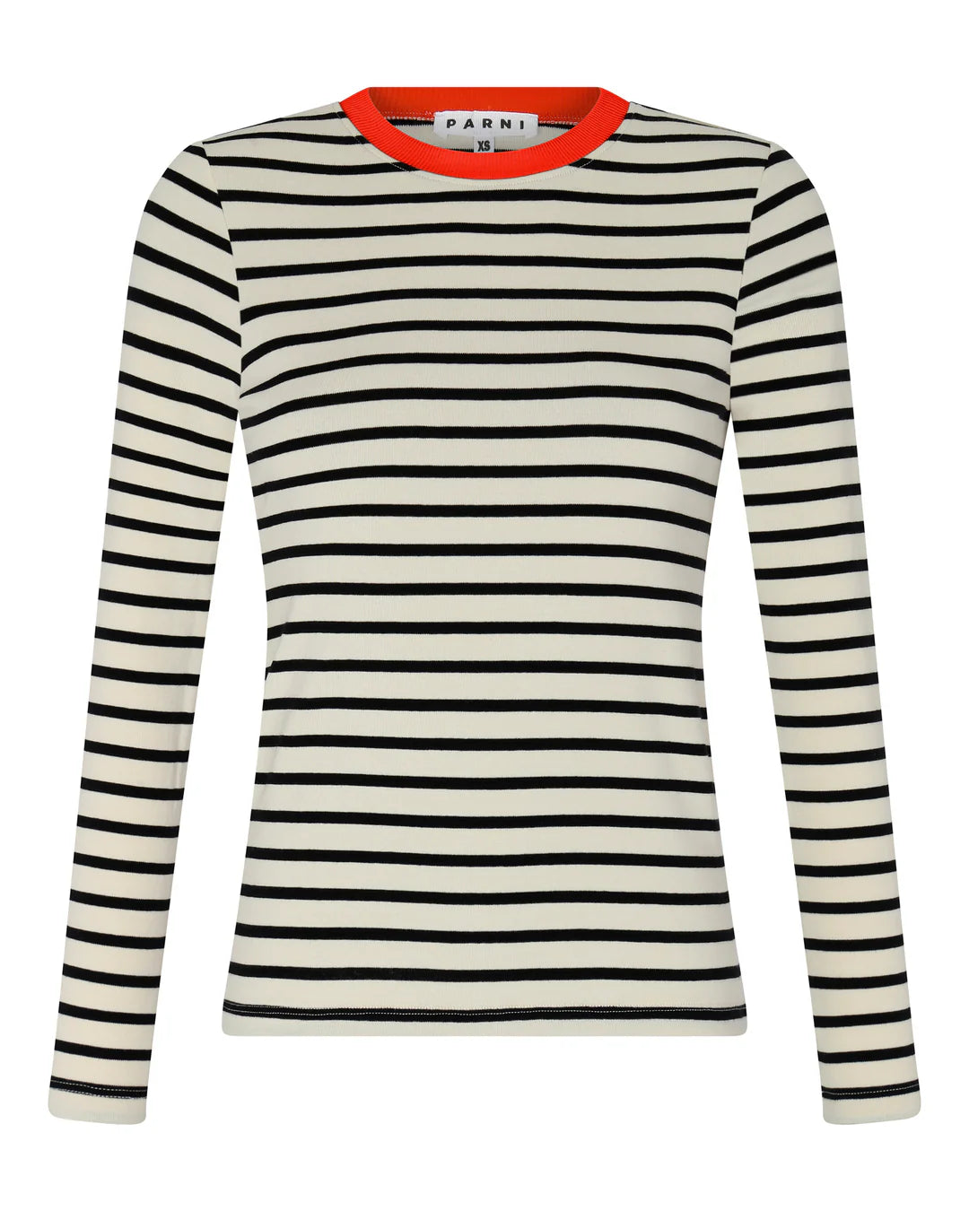 Striped Contrast Neck Tee