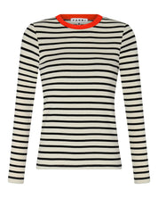 Striped Contrast Neck Tee