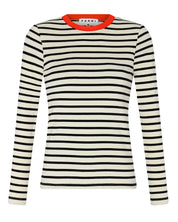 Striped Contrast Neck Tee