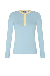 Contrast Collar Henley Tee