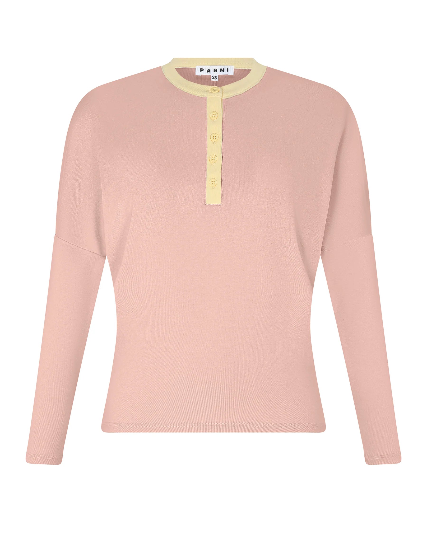 Contrast Collar Dolman Henley