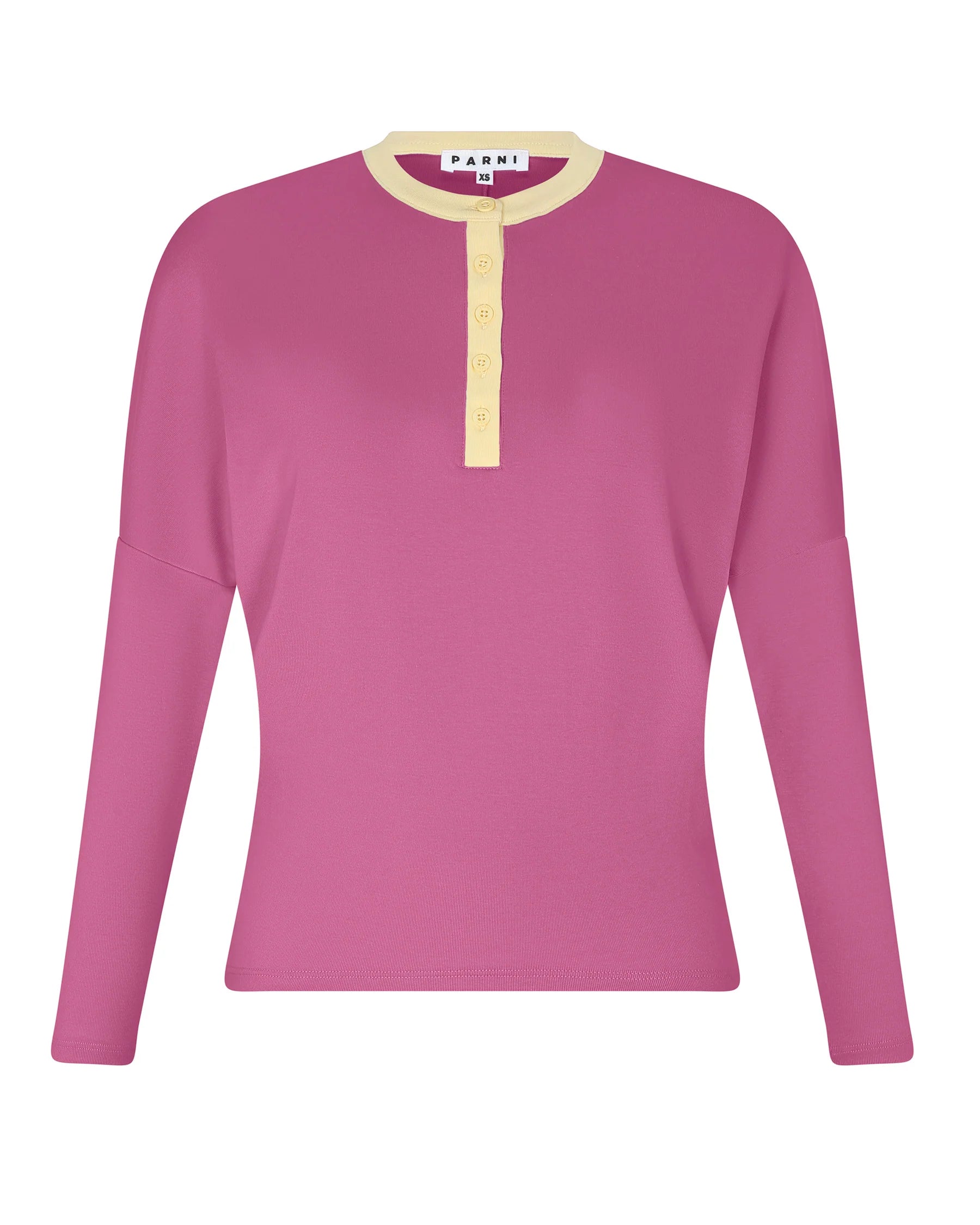 Contrast Collar Dolman Henley