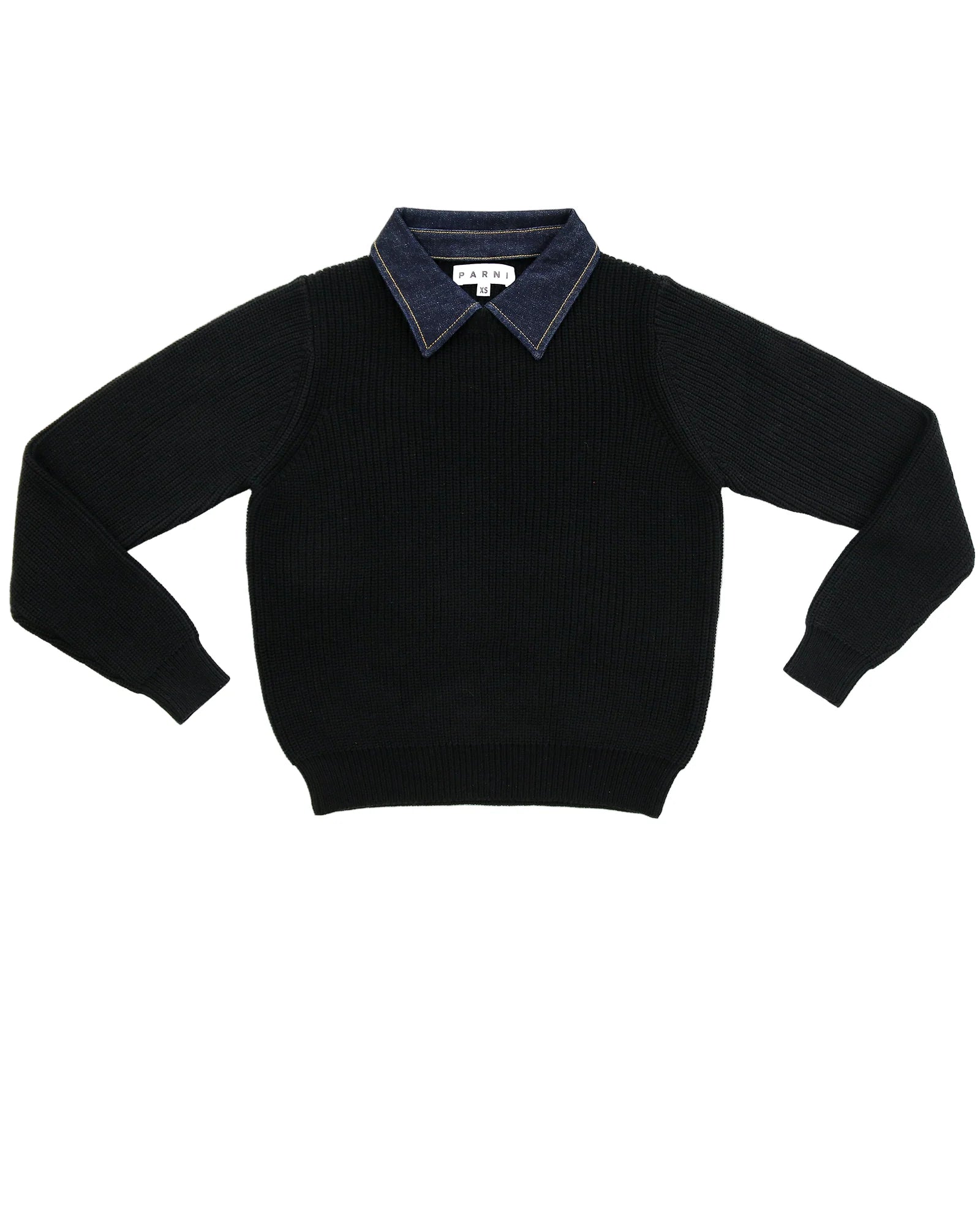 Denim Collar Sweater