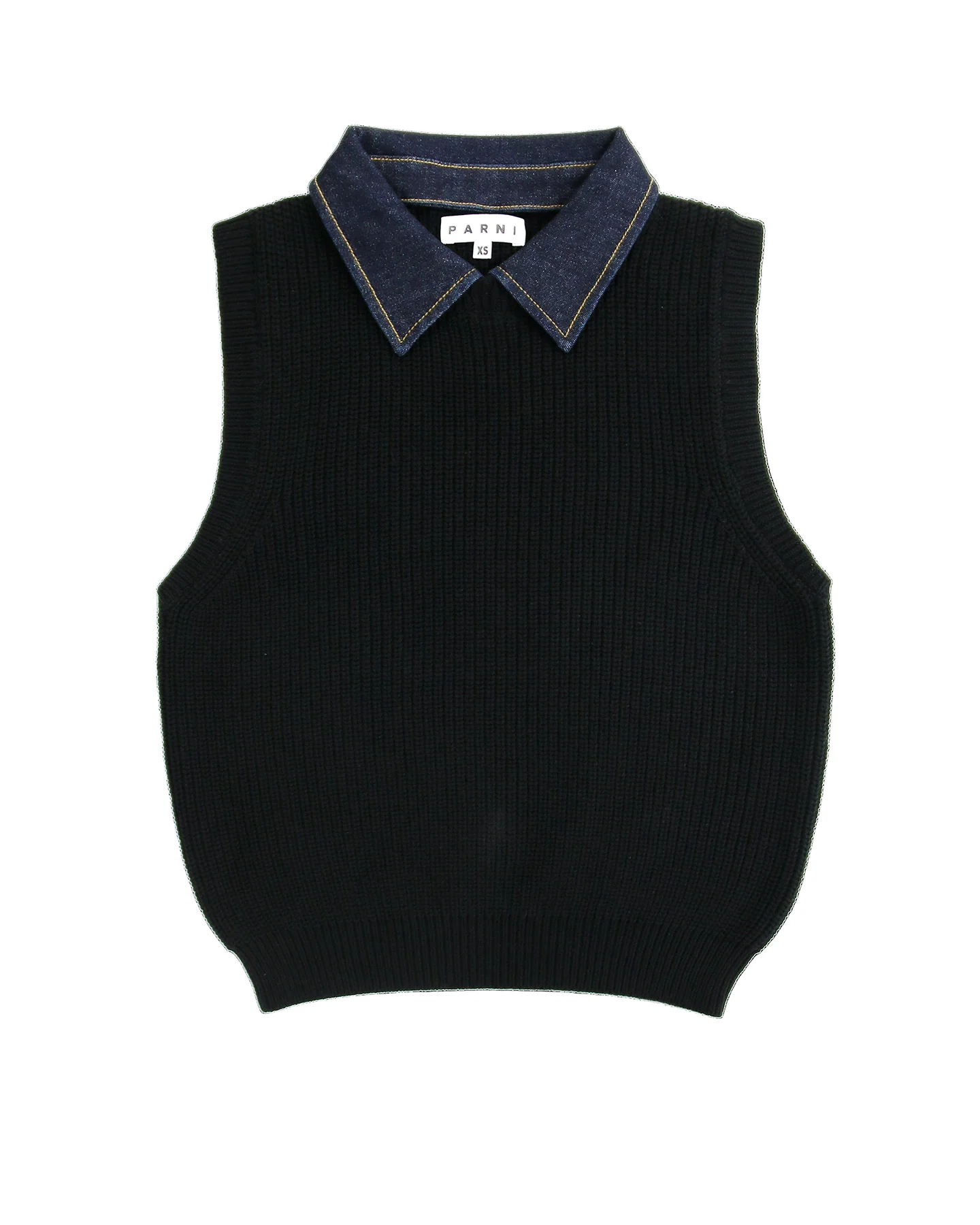 Denim Collar Vest