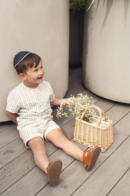 Green Striped Shorts