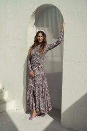 Bliss Ruched Jersey Maxi Dress Paisley