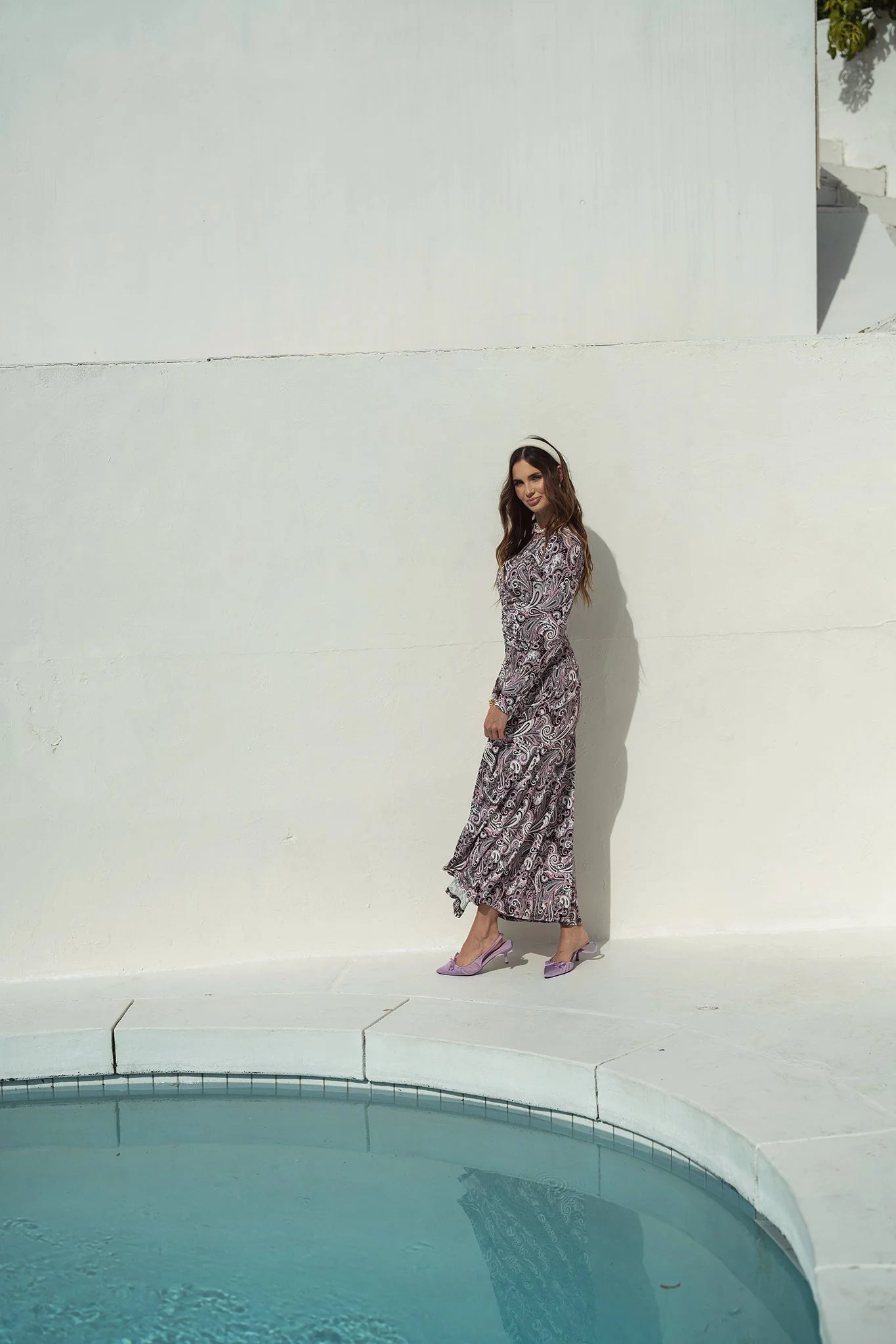 Bliss Ruched Jersey Maxi Dress Paisley