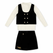 Boy's Black Velvet Classic Set & Logo Sweater