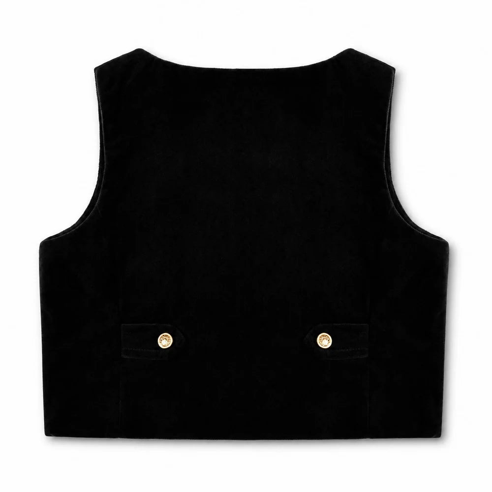 Boy's Black Velvet Classic Set & Logo Sweater