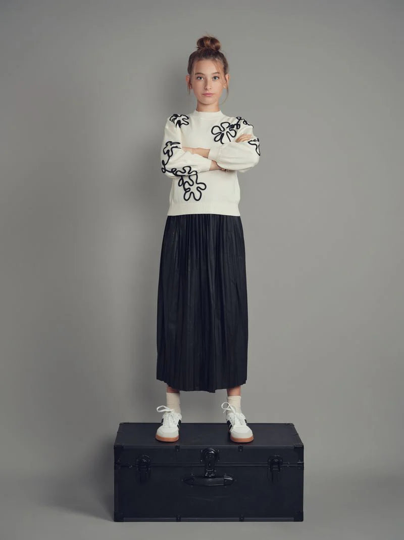 Teen Leather Midi Skirt