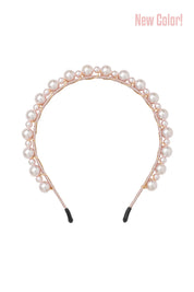 Uneven Pearls Headband - Pink Pearl