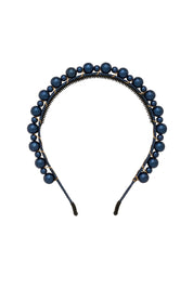 Uneven Pearls Headband - Navy