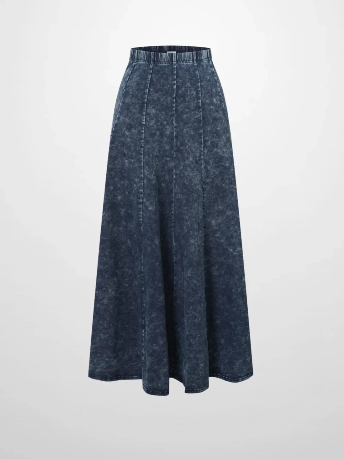 Paneled Flare Skirt 35"-Blue Wash