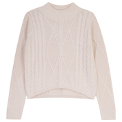 Teen Crop Top With Cable & Rib Knit