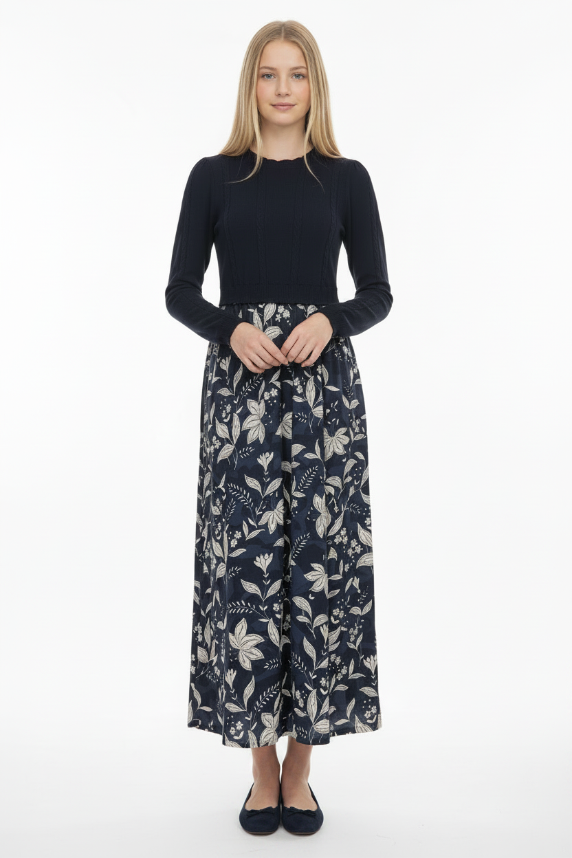 Teen Dress With Floral Bottom