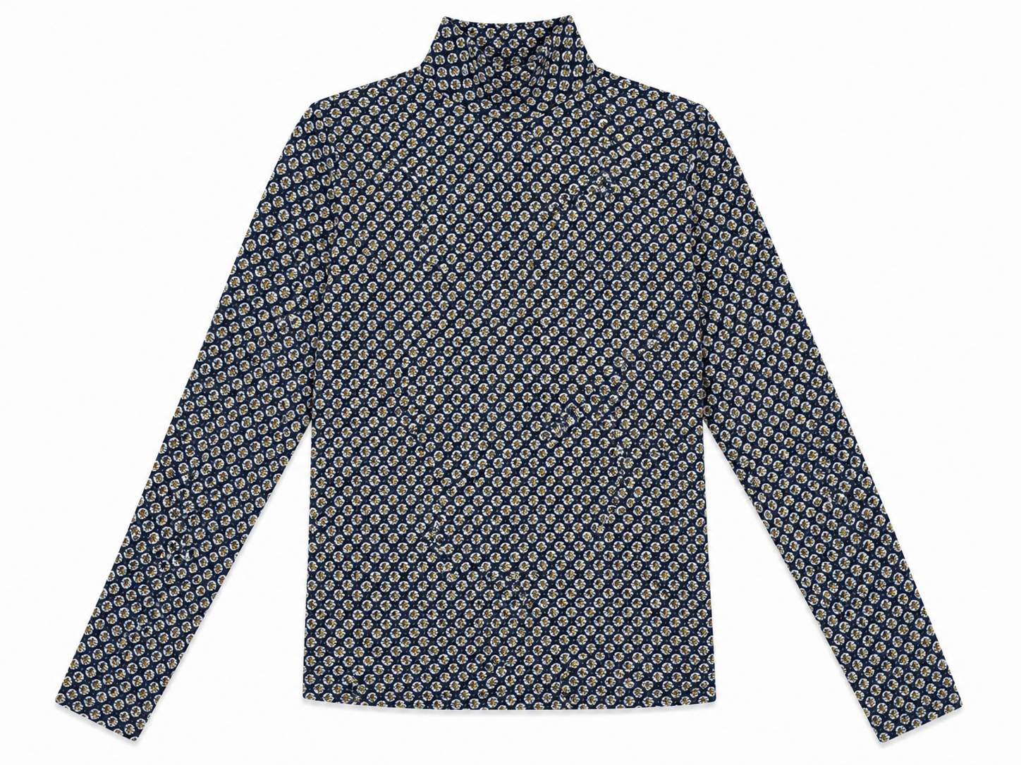 Teen Floral Print Mock Neck Top