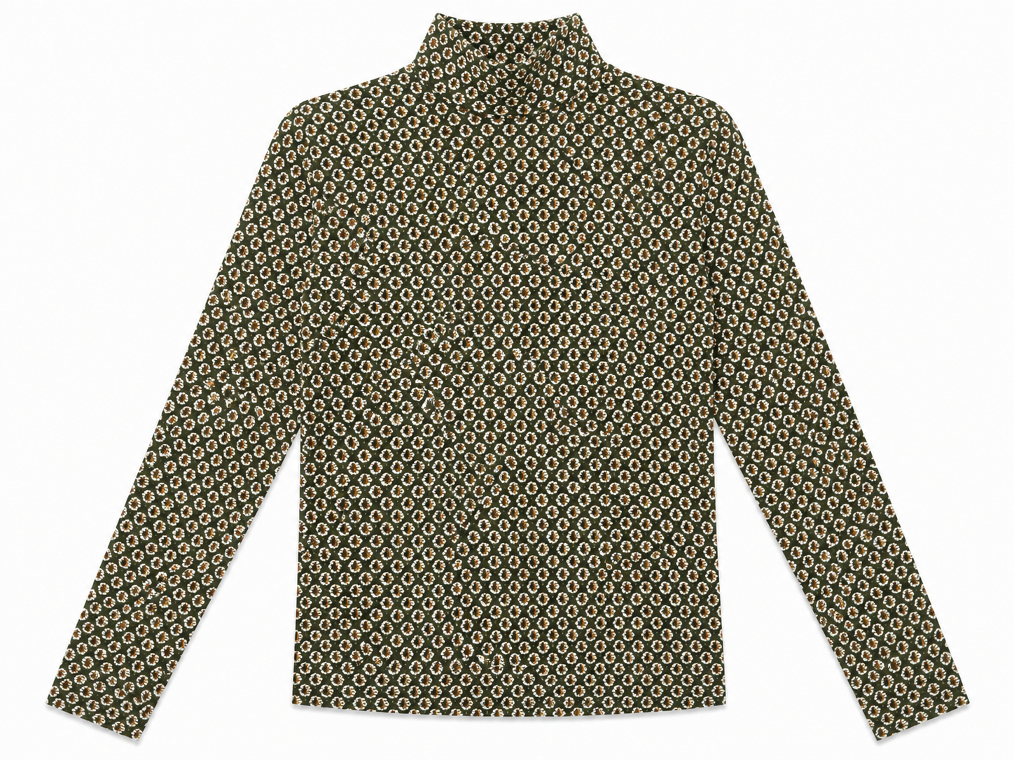 Teen Floral Print Mock Neck Top