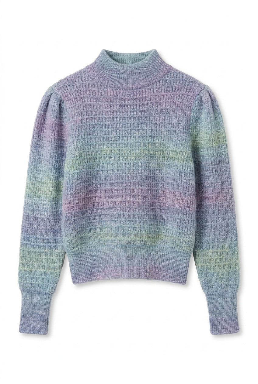 Teen Multi Color Mock Neck Knit Sweater