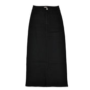 Stretch Denim Skirt With Slit