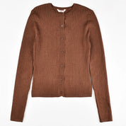 Wide rib knit cardigan
