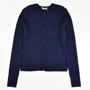 Wide rib knit cardigan